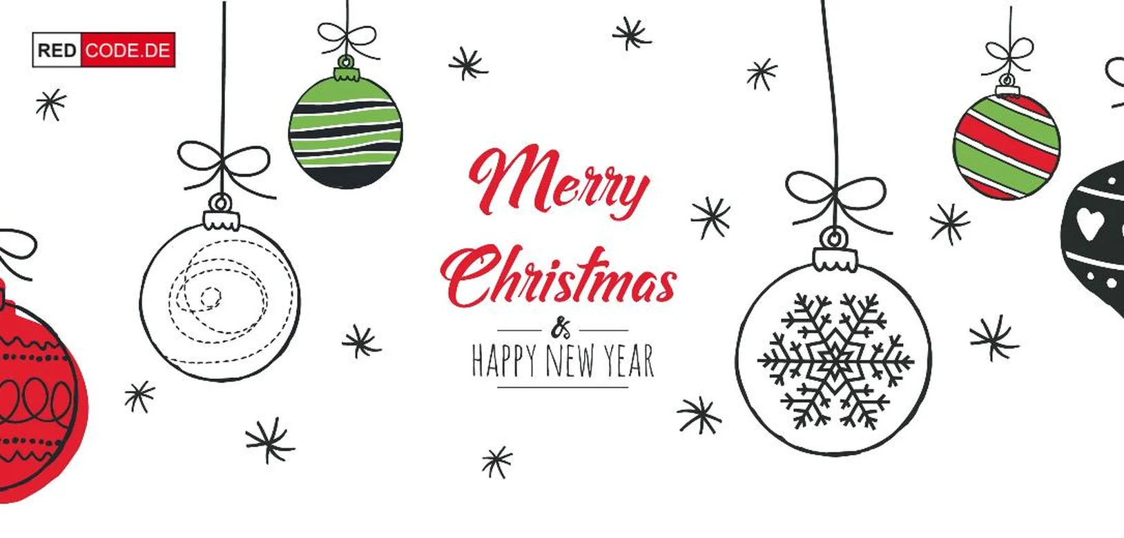 Startseite der Weihnachtsliste von Redcode mit Logo und weihnachtlicher Kopfgrafik