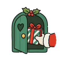 Türchen mit einem Geschenk füllen