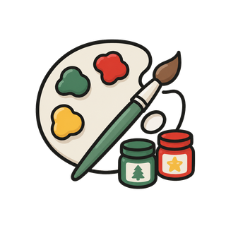 Farbpalette und Pinsel