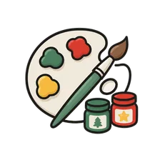 Farbpalette und Pinsel